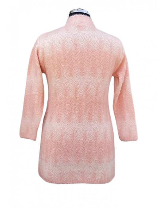 Women Long coat Pink Self design